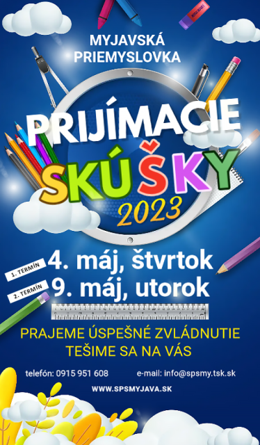 Pozvánka na prijímacie skúšky 2023